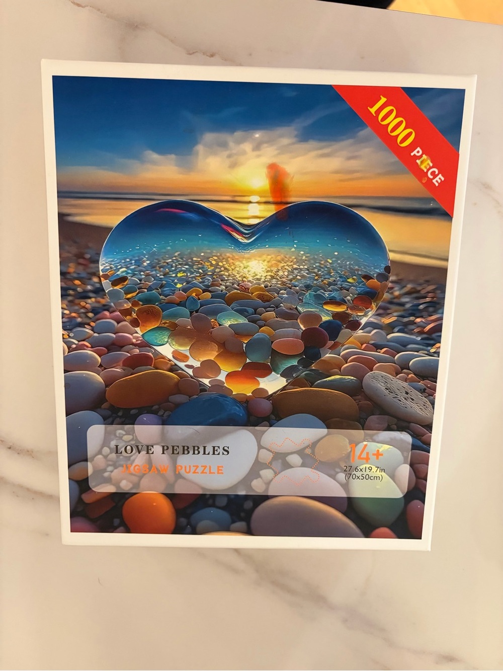 Love Pebbles 1000-Piece Jigsaw Puzzle - Multicolor
